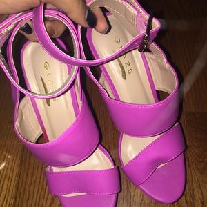 Purple/Magenta chunky heels